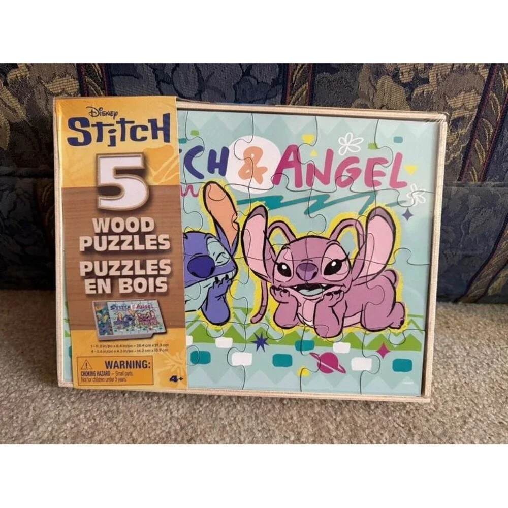 Disney Stitch 5 Wooden Puzzles